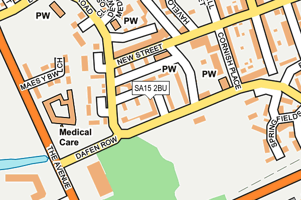 SA15 2BU map - OS OpenMap – Local (Ordnance Survey)