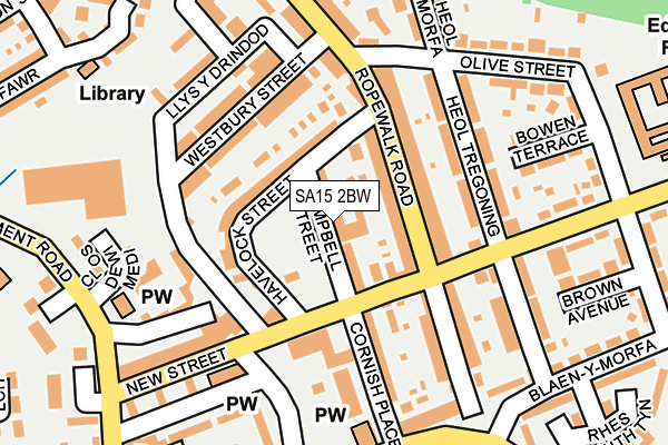 SA15 2BW map - OS OpenMap – Local (Ordnance Survey)