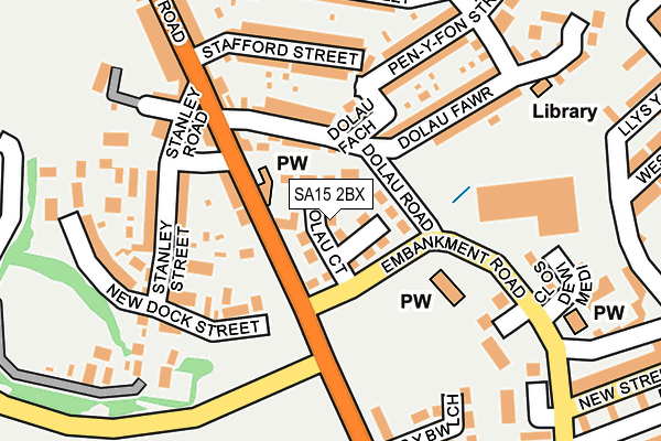 SA15 2BX map - OS OpenMap – Local (Ordnance Survey)