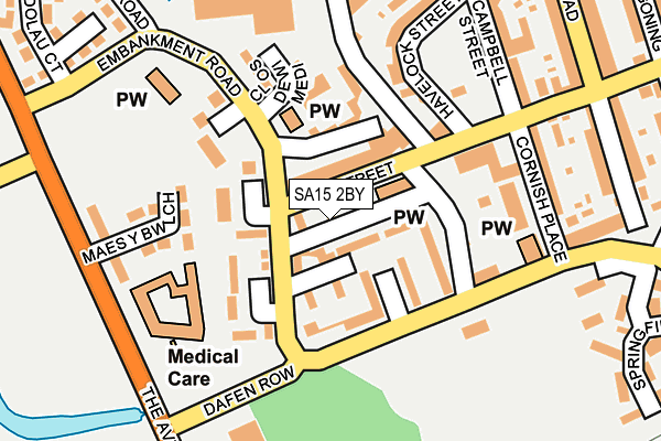 SA15 2BY map - OS OpenMap – Local (Ordnance Survey)