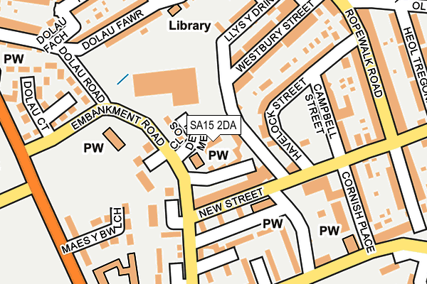 SA15 2DA map - OS OpenMap – Local (Ordnance Survey)