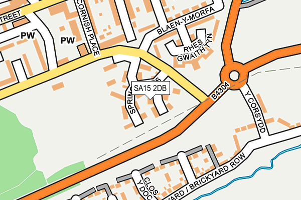 SA15 2DB map - OS OpenMap – Local (Ordnance Survey)