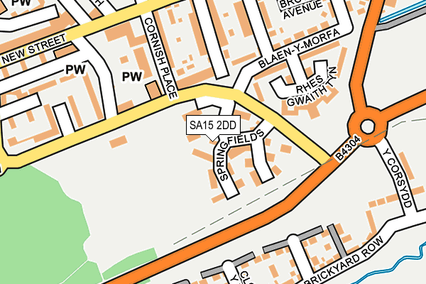SA15 2DD map - OS OpenMap – Local (Ordnance Survey)