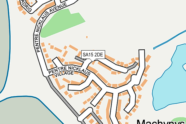 SA15 2DE map - OS OpenMap – Local (Ordnance Survey)