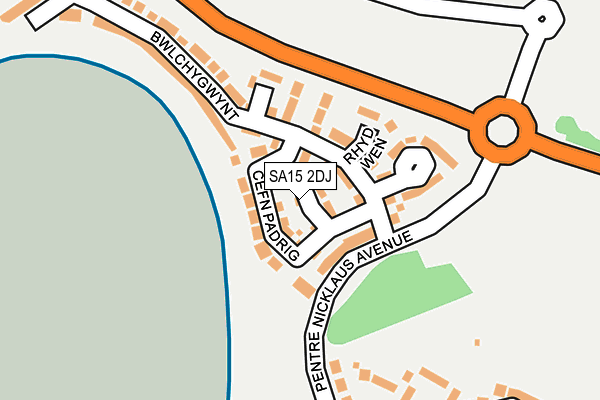 SA15 2DJ map - OS OpenMap – Local (Ordnance Survey)