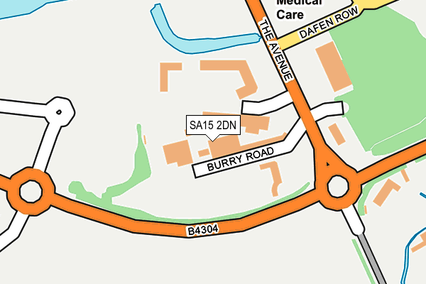 SA15 2DN map - OS OpenMap – Local (Ordnance Survey)