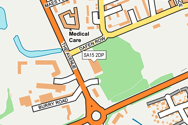 SA15 2DP map - OS OpenMap – Local (Ordnance Survey)