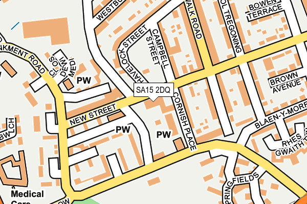 SA15 2DQ map - OS OpenMap – Local (Ordnance Survey)