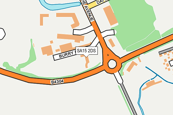 SA15 2DS map - OS OpenMap – Local (Ordnance Survey)