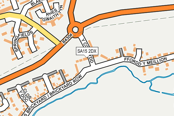 SA15 2DX map - OS OpenMap – Local (Ordnance Survey)