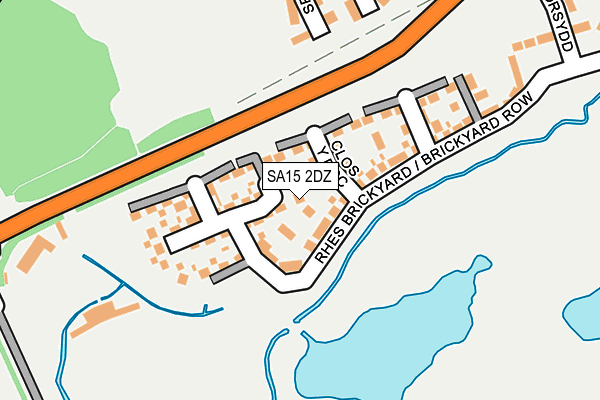 SA15 2DZ map - OS OpenMap – Local (Ordnance Survey)