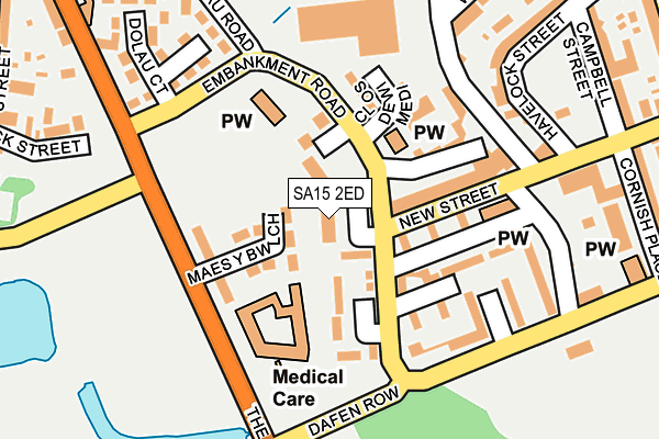 SA15 2ED map - OS OpenMap – Local (Ordnance Survey)