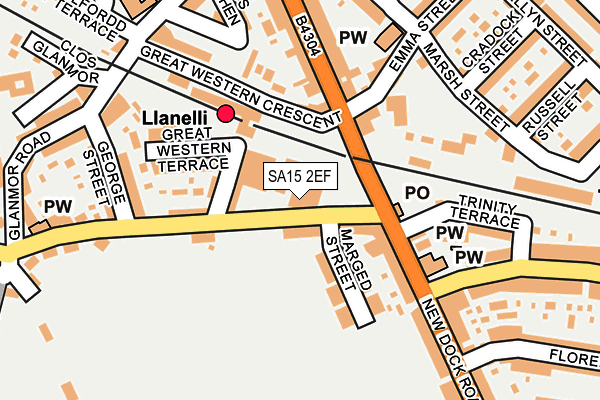 SA15 2EF map - OS OpenMap – Local (Ordnance Survey)