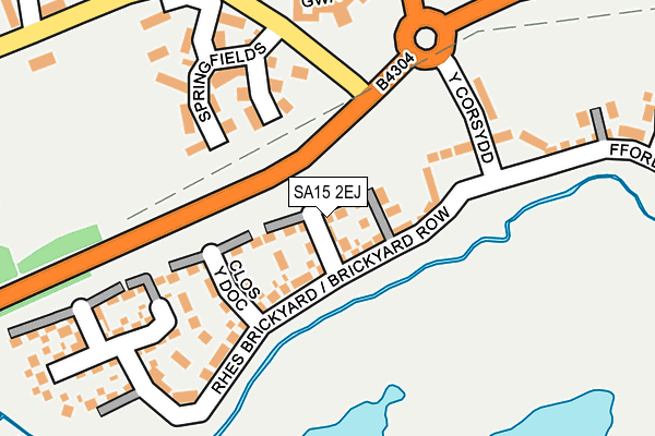 SA15 2EJ map - OS OpenMap – Local (Ordnance Survey)