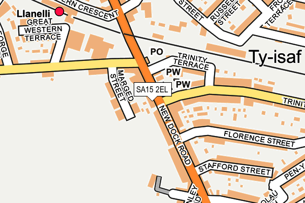 SA15 2EL map - OS OpenMap – Local (Ordnance Survey)