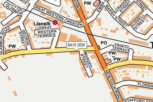 SA15 2EW map - OS OpenMap – Local (Ordnance Survey)