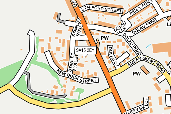 SA15 2EY map - OS OpenMap – Local (Ordnance Survey)
