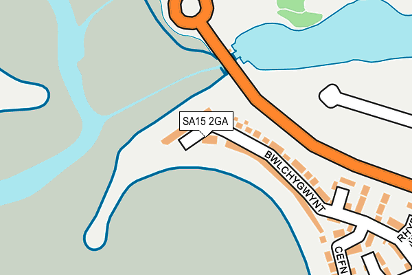 SA15 2GA map - OS OpenMap – Local (Ordnance Survey)