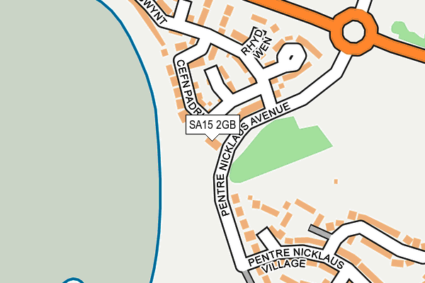 SA15 2GB map - OS OpenMap – Local (Ordnance Survey)