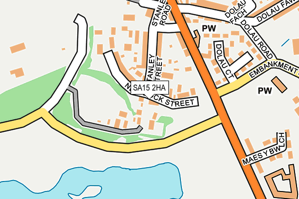 SA15 2HA map - OS OpenMap – Local (Ordnance Survey)