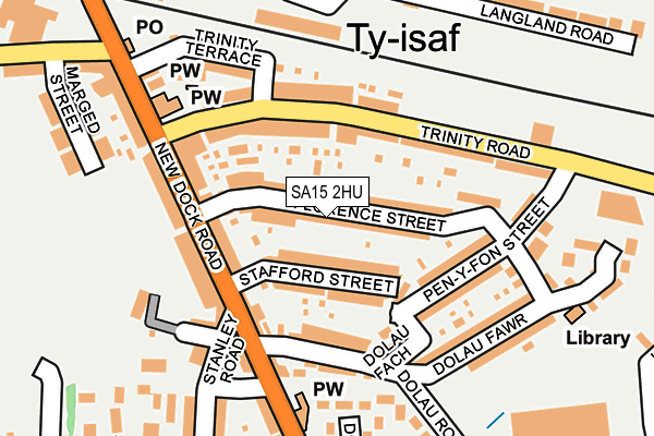 SA15 2HU map - OS OpenMap – Local (Ordnance Survey)
