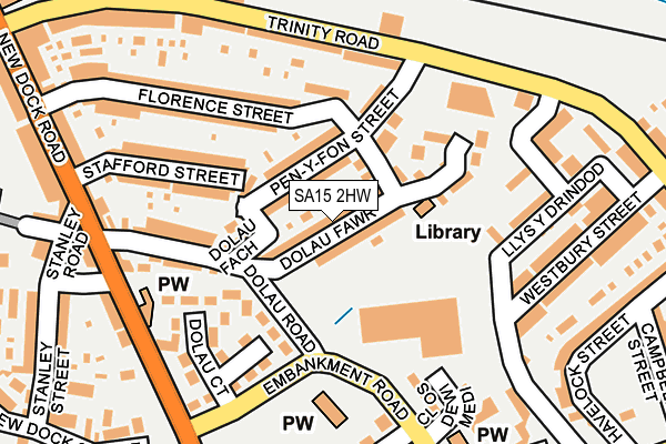 SA15 2HW map - OS OpenMap – Local (Ordnance Survey)