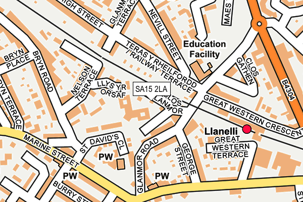 SA15 2LA map - OS OpenMap – Local (Ordnance Survey)