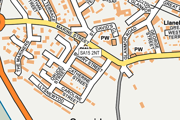 SA15 2NT map - OS OpenMap – Local (Ordnance Survey)