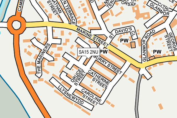 SA15 2NU map - OS OpenMap – Local (Ordnance Survey)