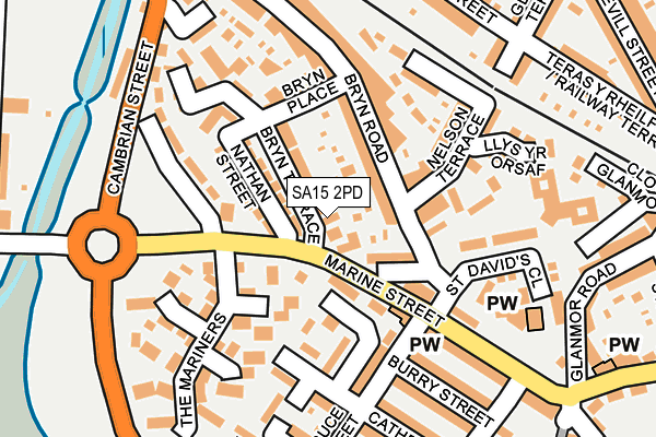 SA15 2PD map - OS OpenMap – Local (Ordnance Survey)