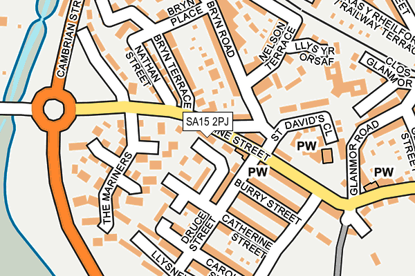 SA15 2PJ map - OS OpenMap – Local (Ordnance Survey)