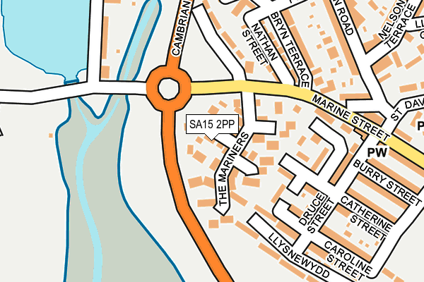 SA15 2PP map - OS OpenMap – Local (Ordnance Survey)