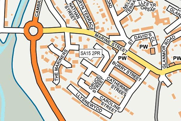 SA15 2PR map - OS OpenMap – Local (Ordnance Survey)