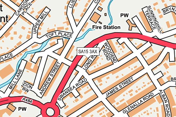 SA15 3AX map - OS OpenMap – Local (Ordnance Survey)