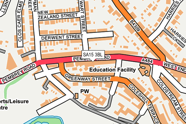 SA15 3BL map - OS OpenMap – Local (Ordnance Survey)