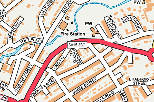 SA15 3BQ map - OS OpenMap – Local (Ordnance Survey)