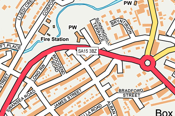 SA15 3BZ map - OS OpenMap – Local (Ordnance Survey)