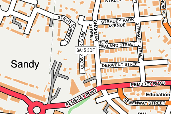 SA15 3DF map - OS OpenMap – Local (Ordnance Survey)