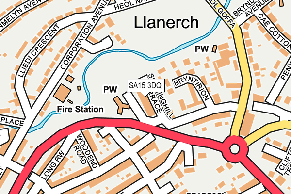 SA15 3DQ map - OS OpenMap – Local (Ordnance Survey)