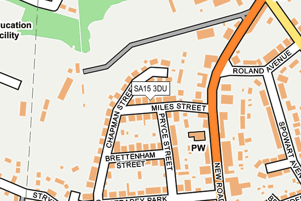 SA15 3DU map - OS OpenMap – Local (Ordnance Survey)