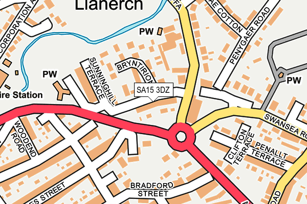 SA15 3DZ map - OS OpenMap – Local (Ordnance Survey)