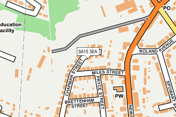 SA15 3EA map - OS OpenMap – Local (Ordnance Survey)