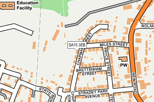 SA15 3EB map - OS OpenMap – Local (Ordnance Survey)