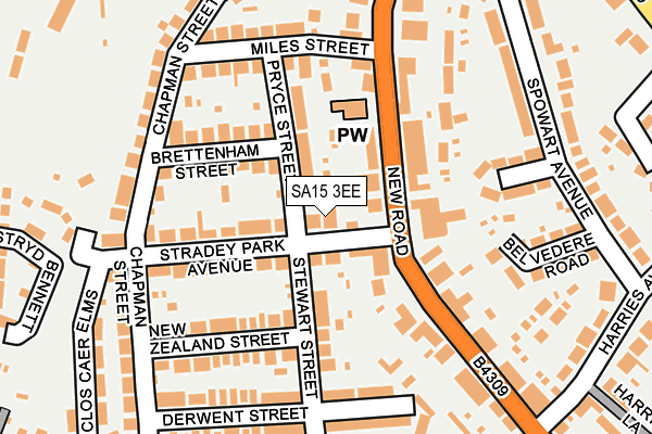 SA15 3EE map - OS OpenMap – Local (Ordnance Survey)