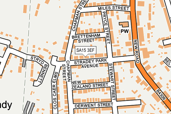 SA15 3EF map - OS OpenMap – Local (Ordnance Survey)