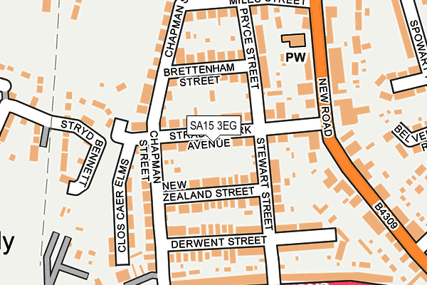 SA15 3EG map - OS OpenMap – Local (Ordnance Survey)