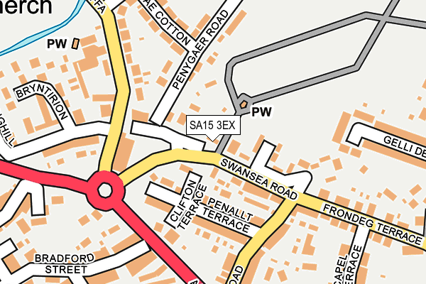 SA15 3EX map - OS OpenMap – Local (Ordnance Survey)