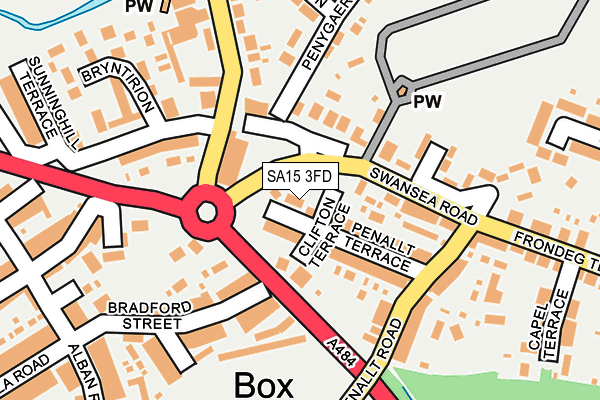 SA15 3FD map - OS OpenMap – Local (Ordnance Survey)