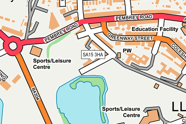 SA15 3HA map - OS OpenMap – Local (Ordnance Survey)