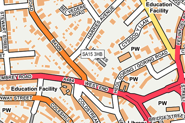 SA15 3HB map - OS OpenMap – Local (Ordnance Survey)